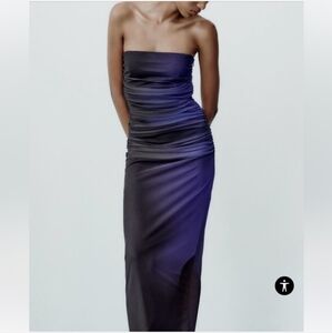 Zara Black blue maxi dress